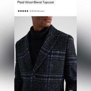 Express - Blue Plaid Topcoat - Size M